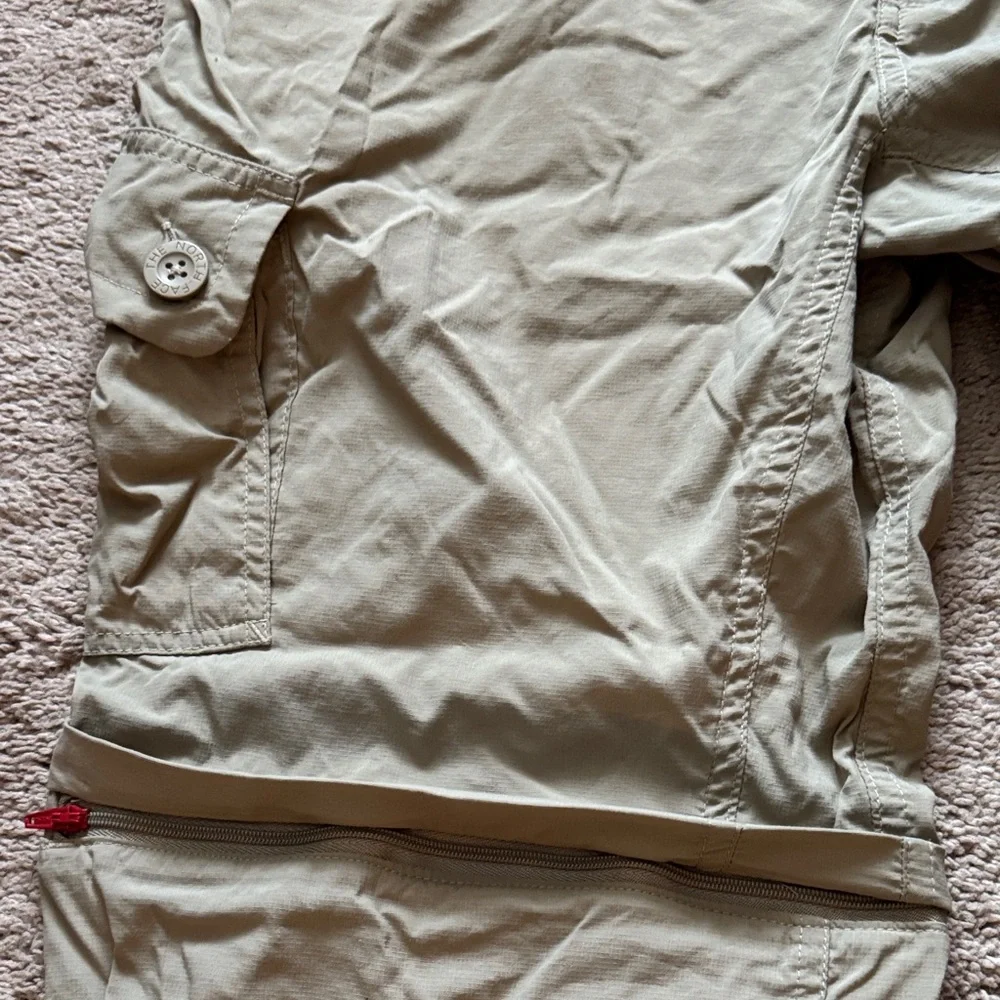 Convertible Zip-off Tan Cargo Pants by North Face. Women Size 10